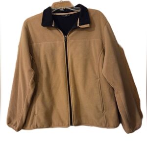 Land's End Camel/Beige Midweight Jacket InnerPockets Outdoor Utility Size LG